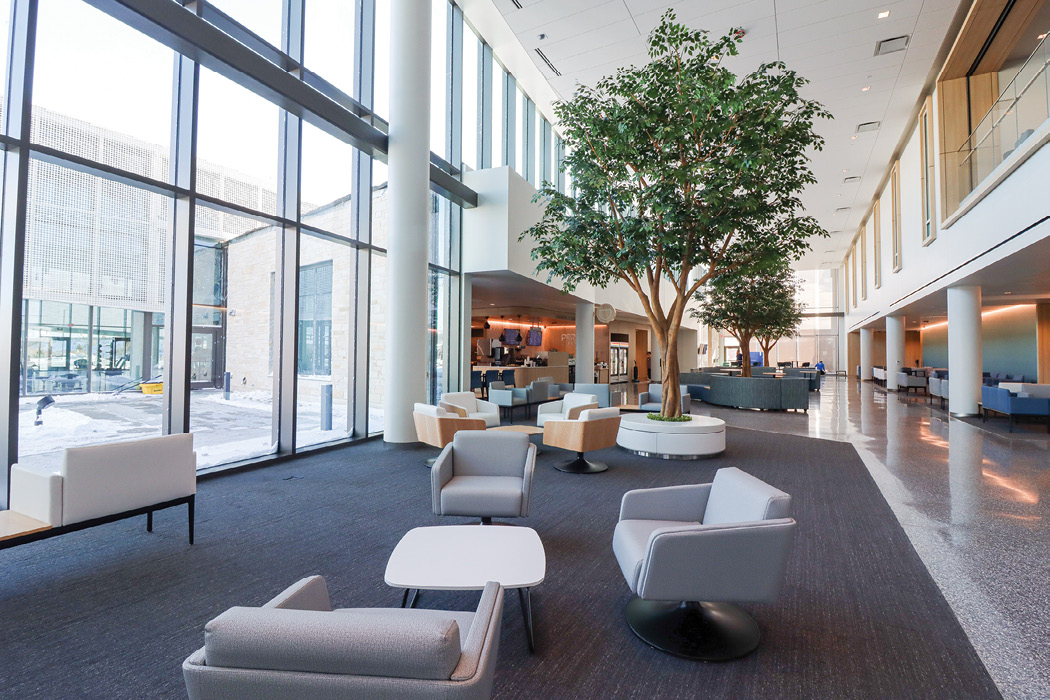 lobby with curtain wall