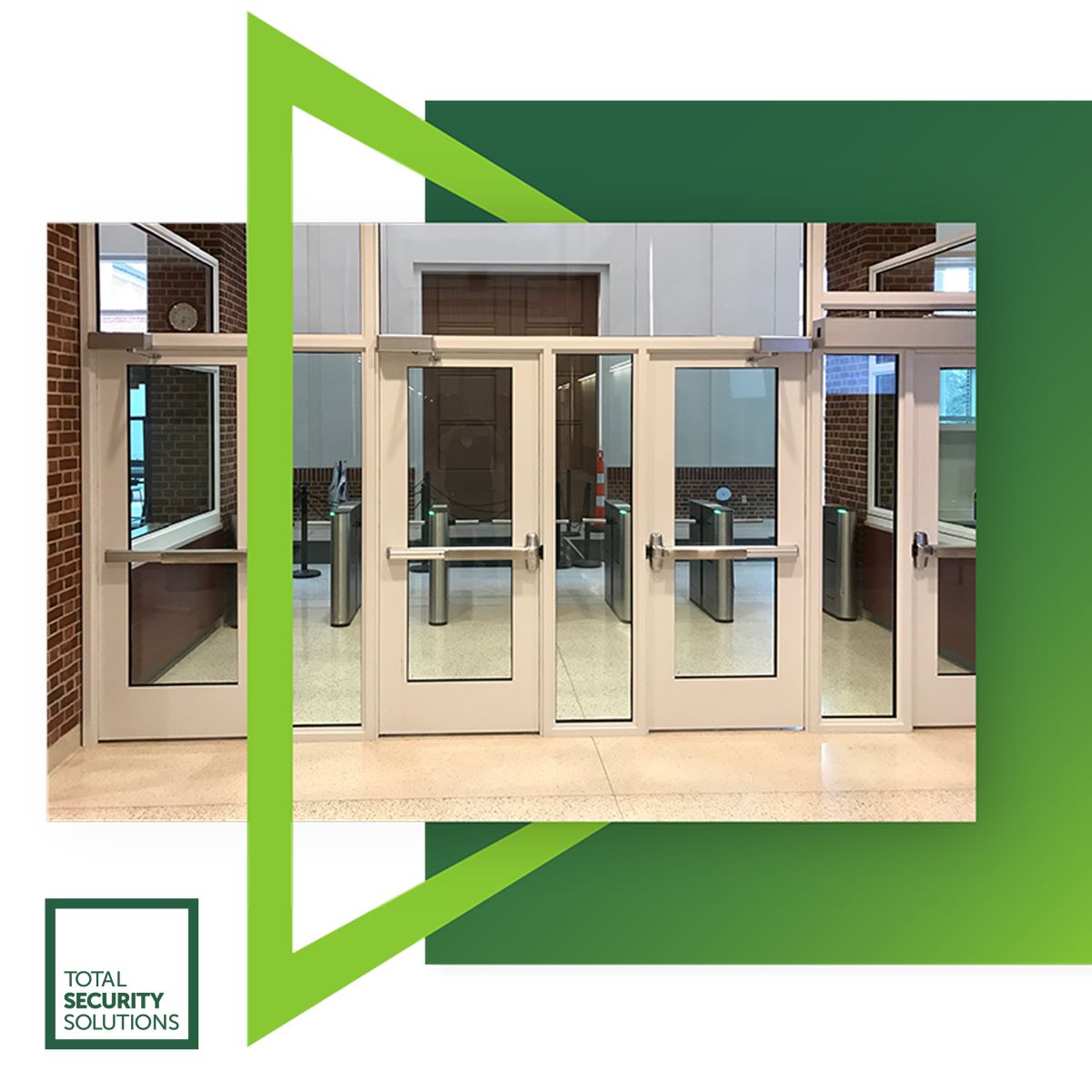 entrance with security glazing