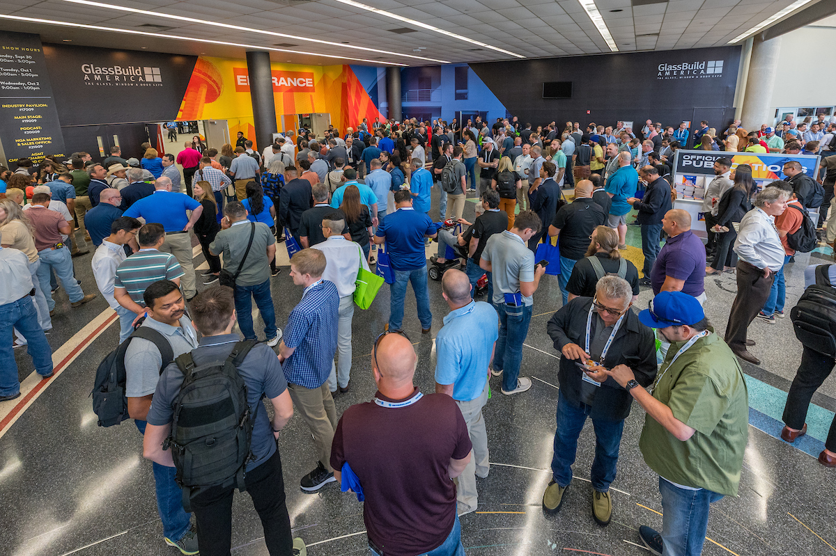 crowd on trade show floor