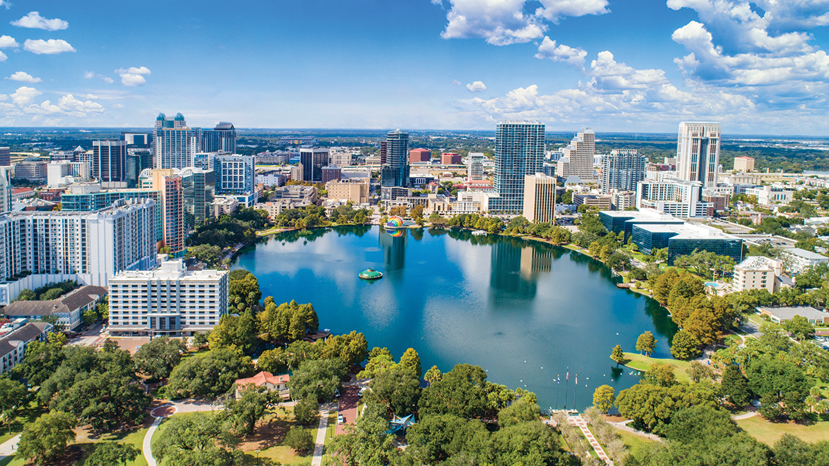 wide view of Orlando's downtown