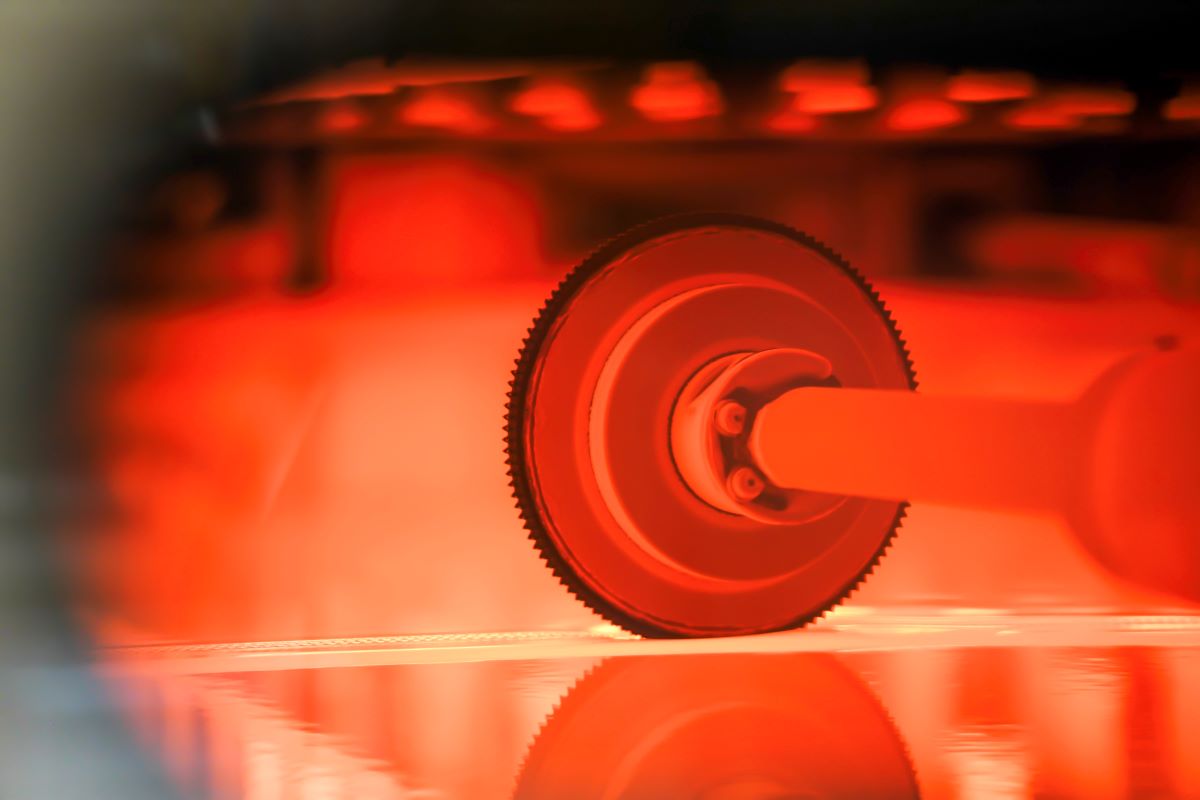 glass processed through the tin bath in furnace