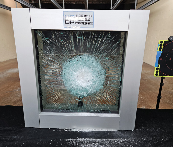 ballistic-rated system under testing