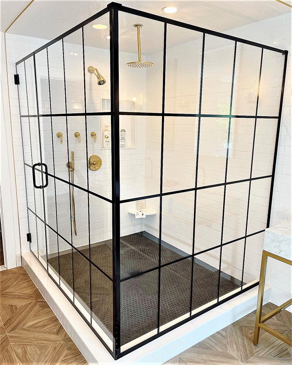 Glass shower.